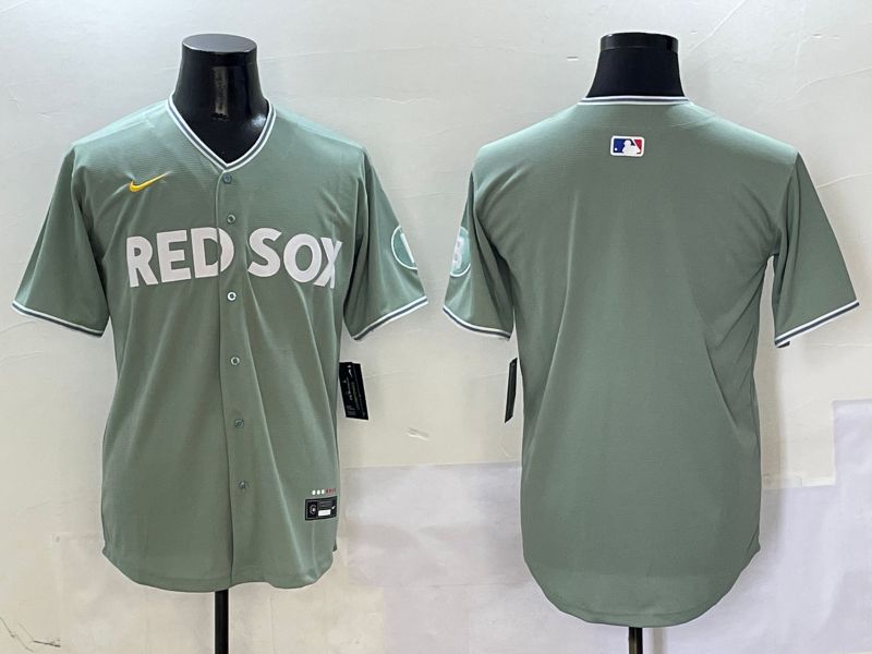 Men Boston Red Sox Blank Green Joint Name Game Nike 2025 MLB Jersey style 1